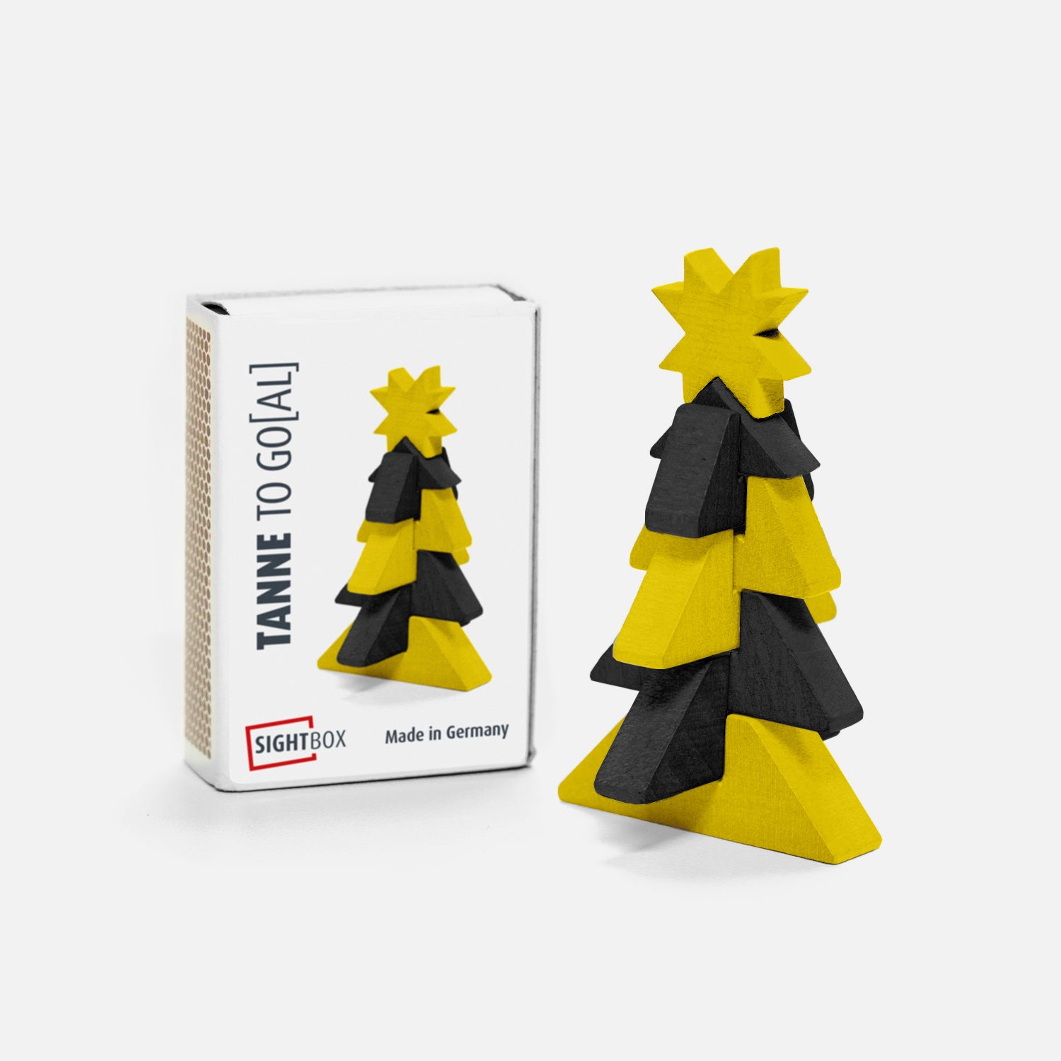 Bausatz Schwarz Gelb TANNE TO GO(AL) Weihnachtsbaum Holz