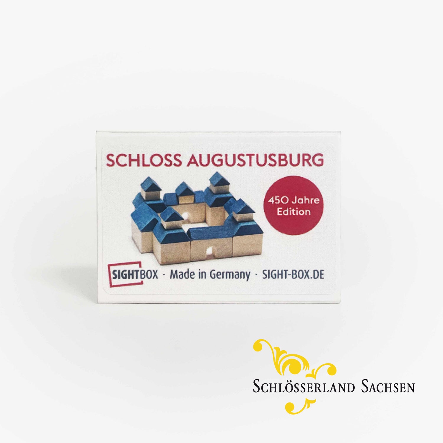 Holzbausatz Schloss Augustusburg in Sachsen in der Streichholzschachtel