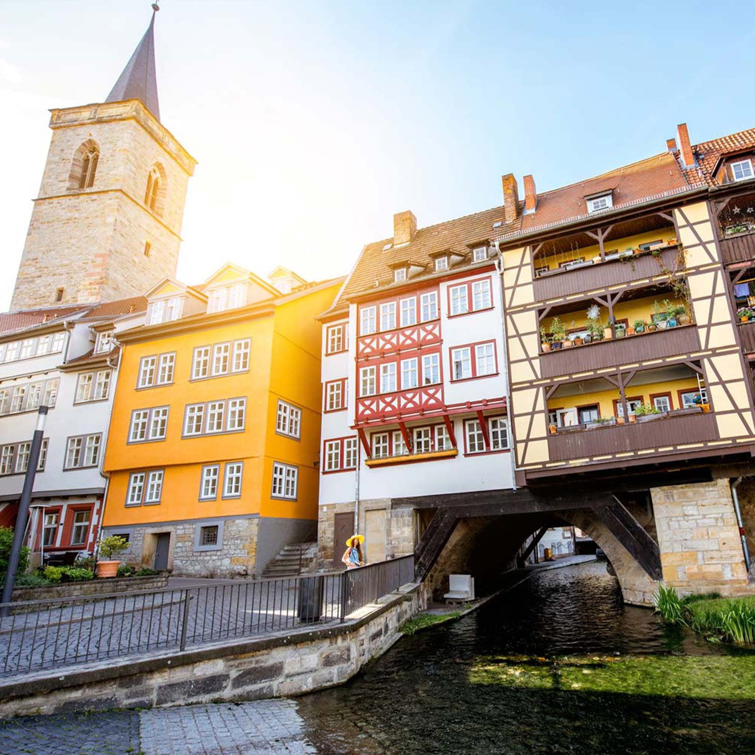 Krämerbrücke Erfurt - 94 cm Holzbausatz in der Streichholzschachtel