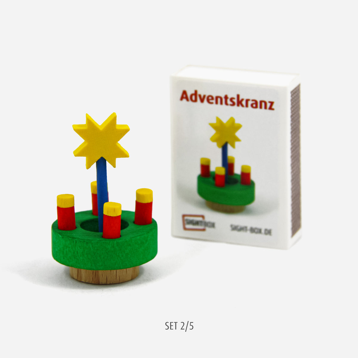Adventskranz aus Holz mit Schachtel – Teil 2 von 5 im Sightbox Weihnachtsbausatz-Set