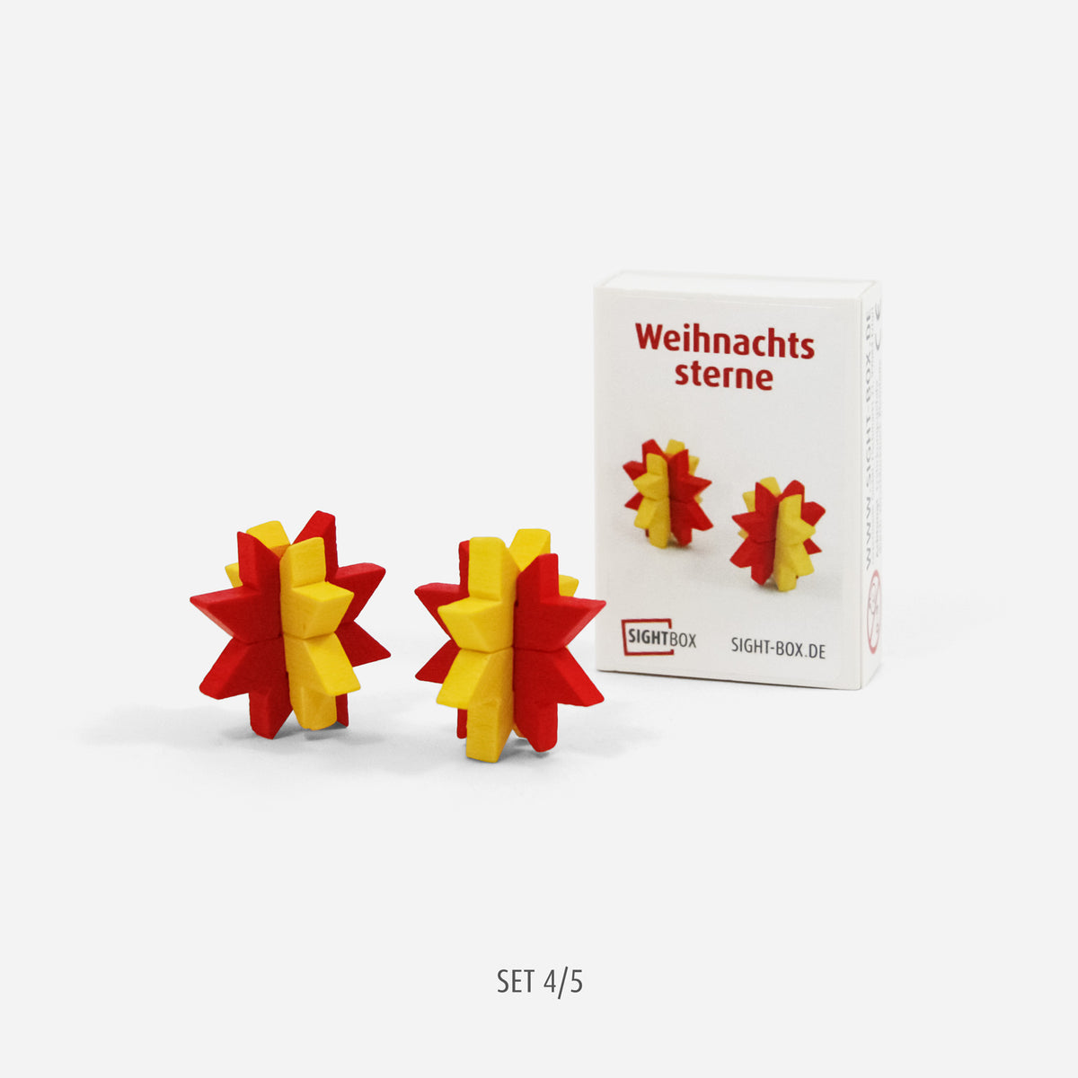 Weihnachtssterne aus Holz mit Schachtel – Teil 4 von 5 im Sightbox Weihnachtsbausatz-Set