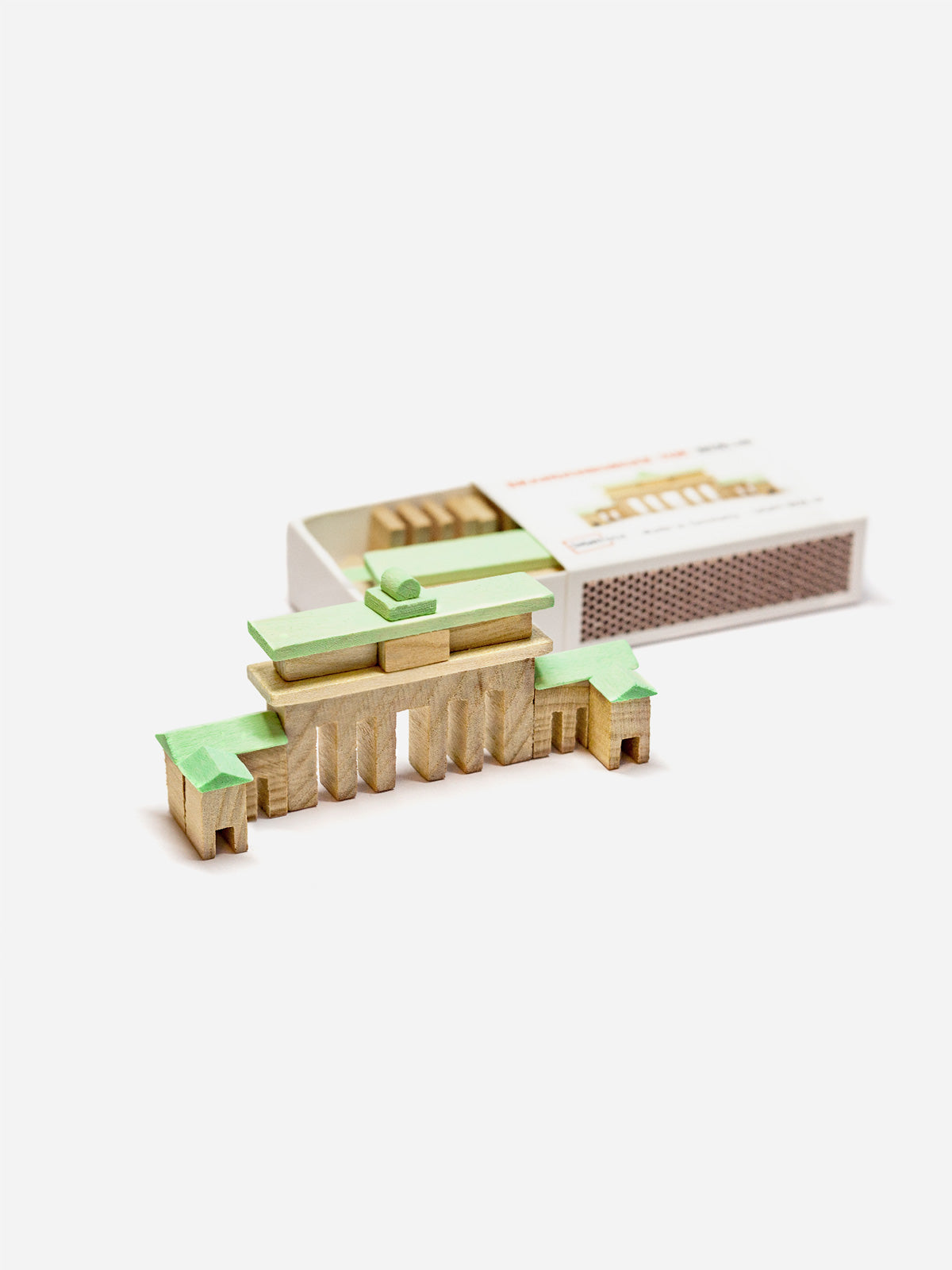 Brandenburger Tor Berlin -Miniatur Holzbausatz in der Streichholzschachtel